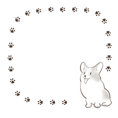 コーギー犬をデザインしたフレーム