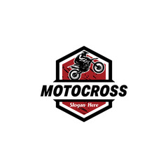 Obraz premium motocross logo vector design template