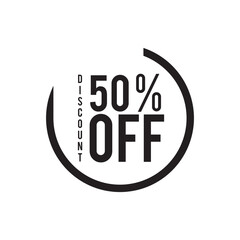 50% Off - Speech Bubble, Banner, Paper, Label Template. Vector Stock Illustration
