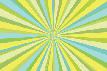 Pop art radial colorful comics book magazine cover. Striped color digital background. Cartoon funny retro pattern strip mock up. Vector halftone illustration. Sunburst, starburst shape.