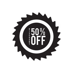 50% Off - Speech Bubble, Banner, Paper, Label Template. Vector Stock Illustration