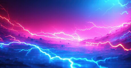Electric gradient background neon pink shifting high voltage blue fine grainy noise texture geometric sharp angles infused glowing highlights bright colorful desi