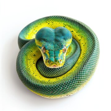 Snake (Python, Cobra) isolated on white background.