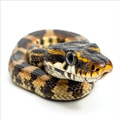 Fototapeta premium Snake (Python, Cobra) isolated on white background.