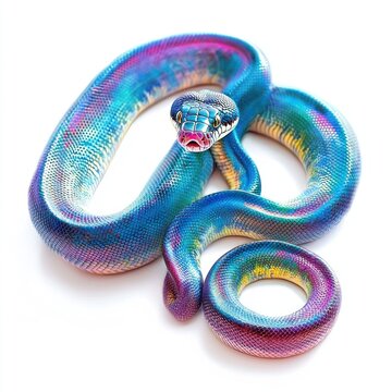 Snake (Python, Cobra) isolated on white background.