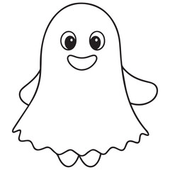 Boo, scary ghost flat vector illustration for Halloween, cartoon character for holiday. 