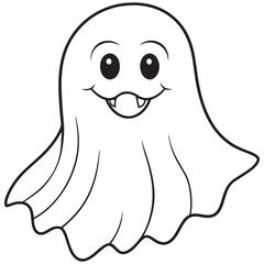 Boo, scary ghost flat vector illustration for Halloween, cartoon character for holiday. 