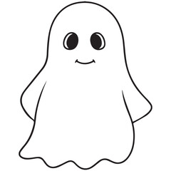 Boo, scary ghost flat vector illustration for Halloween, cartoon character for holiday. 