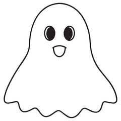 Boo, scary ghost flat vector illustration for Halloween, cartoon character for holiday. 