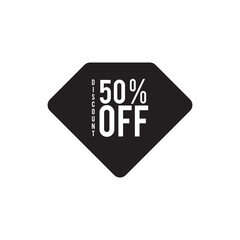 50% Off - Speech Bubble, Banner, Paper, Label Template. Vector Stock Illustration