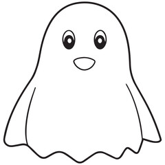 Boo, scary ghost flat vector illustration for Halloween, cartoon character for holiday. 