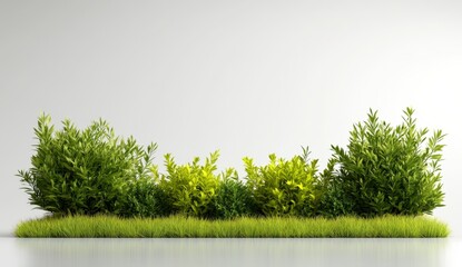 Obraz premium Lush Greenery and Vibrant Shrubs Displayed on a Modern Surface, Perfect for Natural or Eco-Friendly Concepts