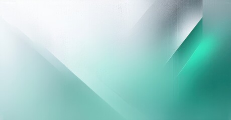 Trendy tech inspired gradient background icy silver merging soft mint green subtle grainy noise texture geometric layering futuristic depth bright colorful design