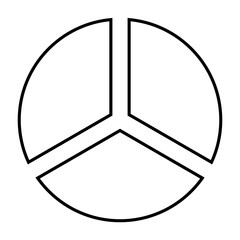 Sleek Black Pie Chart, Segment Pattern in Simple Outline