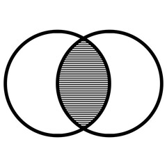 Sleek Black Venn Diagram Intersection Pattern in Simple Design