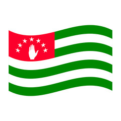 Vibrant Red and Green Flag Abkhazia, Cultural Symbol Bold Design