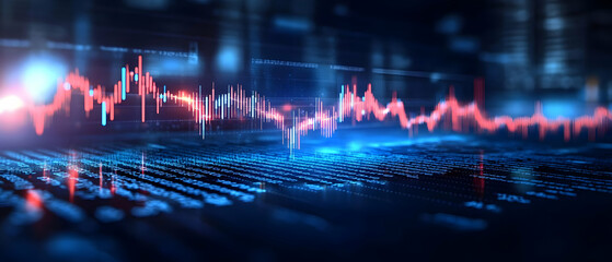 Fototapeta premium Market data graph, digital background