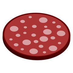 Fototapeta premium Rich Red Salami Slice Tasty Pattern in Bold 3D Design