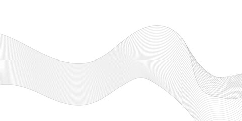Fototapeta premium Vector wavy grey lines flowing smooth digital futuristic technology curve ocean black gradient color on transparent background. Design for technology, science, music, sound, banner, poster, modern.