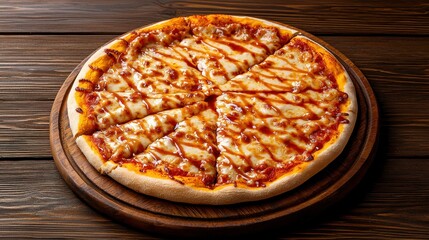 Delicious cheese pizza slices home kitchen food photography warm environment close-up culinary delight