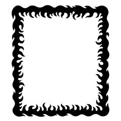 Fiery Frame: A stylized black frame with flame-like edges, adding a touch of drama and heat. 
