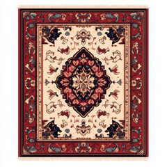 Traditional ornate area rug with intricate floral patterns and rich colors