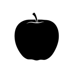 Simple Silhouette: A bold silhouette of an apple, its smooth curves and stem contrasting against the plane.