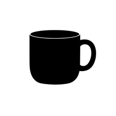 Coffee Mug Silhouette: A minimalistic silhouette of a classic coffee mug, a versatile design element that can be used in many ways.