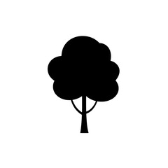 Silhouette Tree: Minimalist tree silhouette with a rounded crown, ideal for illustrating growth and the natural world.