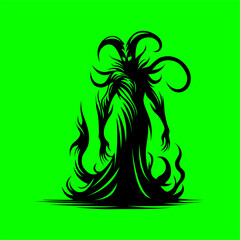 Dark Entity Silhouette - Mysterious Demon Vector Illustration