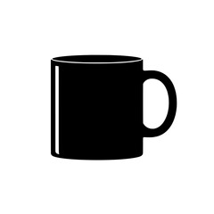 Black Coffee Mug: A sleek, minimalist coffee mug isolated, perfect for conveying concepts of morning rituals, beverage consumption, and product design. 