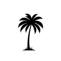 Tropical Silhouette: A striking silhouette of a palm tree, isolated, evoking tropical paradise and vacation vibes, with a focus on simplicity and graphic impact.