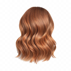 copper hair swatches in different colour style isolated on white background