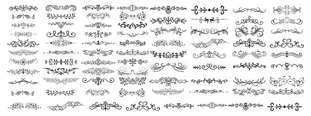 Decorative floral dividers set vector 