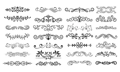 Hand-Drawn Floral and Ornamental Decorative Dividers