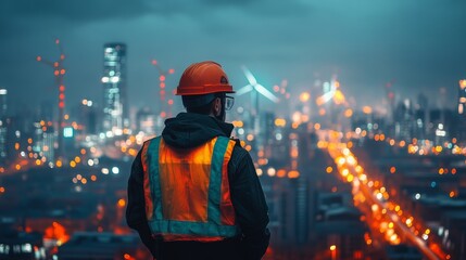 Renewable Energy Oversight: An Engineer Evaluating Sustainable Solutions in a Modern City