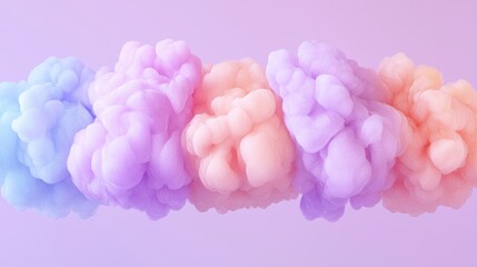 Obraz premium Colorful Abstract Cloud Formations: Soft Pastel Textures in Trendy Digital Art Background