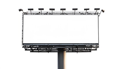 Obraz premium A large city billboard with a blank space for an advertisement, isolated on a white background.