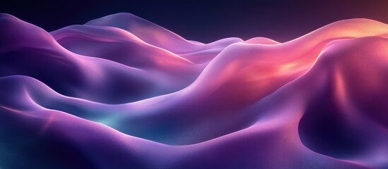 Obraz premium Abstract wavy textured surface, vibrant gradient of purple, pink, and orange, dotted pattern, dark background, digital art, pixelated effect, dynamic, colorful