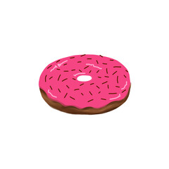 pink donut isolated on white