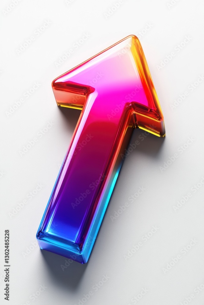 Poster a vibrant arrow points upward, symbolizing growth in a bar graph, illustrating positive trends and p