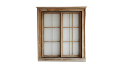 The window of an old wooden house, view through an old wooden window,wooden window on black house facade,Wooden frame sitting on a wooden table