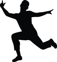 Dynamic Silhouette of a Jumping Person