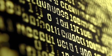 Digital Matrix: Immerse in the digital world through close-up shot that unveils intricate code and numbers cascade across the computer screen, highlighting the technological and data-driven era