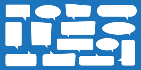 Fototapeta premium Blank empty speech bubbles. Speak bubble balloon, cartoon chatting box, message box.