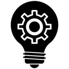 Light Bulb and Gear Silhouette Perfect for Tech & Ideas.