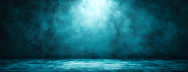 Dark blue room, spotlight, grunge