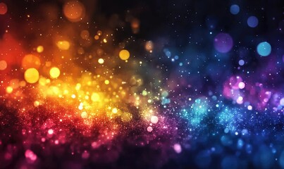 Obraz premium Abstract background with multicolored glowing lights and bokeh, vibrant colors, dynamic light effects, festive atmosphere, colorful, lights, sparkle, blurred, multicolored, bokeh, glitter, 