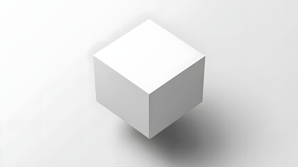 Fototapeta premium A minimalist white cube rotating on a light background, symbolizing simplicity and modern design