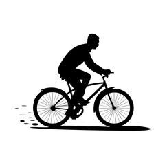 silhouette of a cyclist